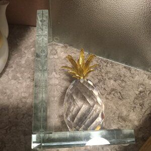 Vintage Crystal Pineapple Bookend